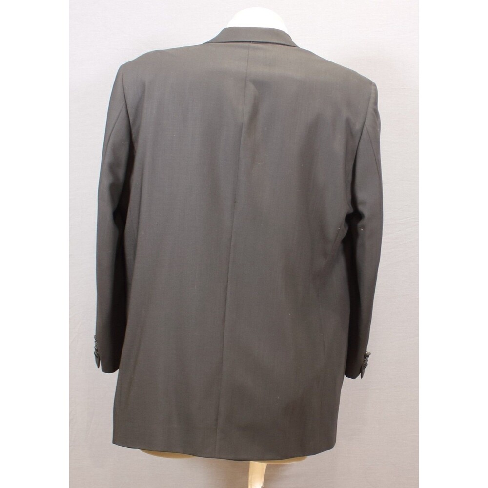 Calvin Klein Tuxedo 2 Pc Suit Mens Black 2 Btn Wool 46L Flat Front 42" Waist - Picture 8 of 11